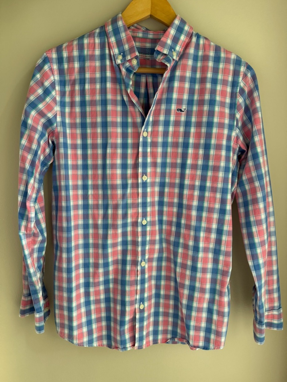 Vineyard Vines Pink and Blue Plaid Button-Down Shirt (NWOT)